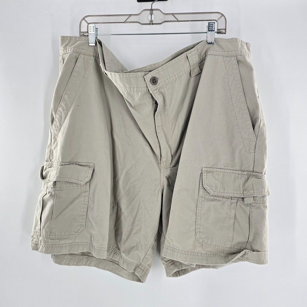 Columbia Men's Cargo Shorts Khaki Sz 46 100% Cotton Heavyweight Hiking